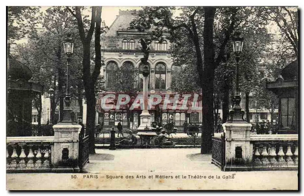 Paris — Square des Arts et Métiers und das Théâtre de la Gallet - Vorderseite