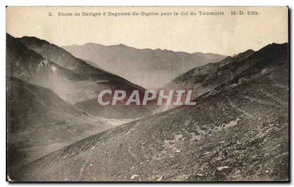 Route von Barèges nach Bagnères-de-Bigorre zum Col du Tourmalet — M. D. Edit. - Vorderseite