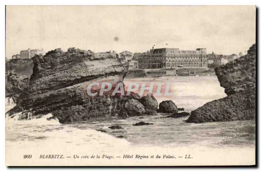 Blarritz — Ein Stück der Strandpromenade — Hotel Regina und Palast — LL. - Vorderseite