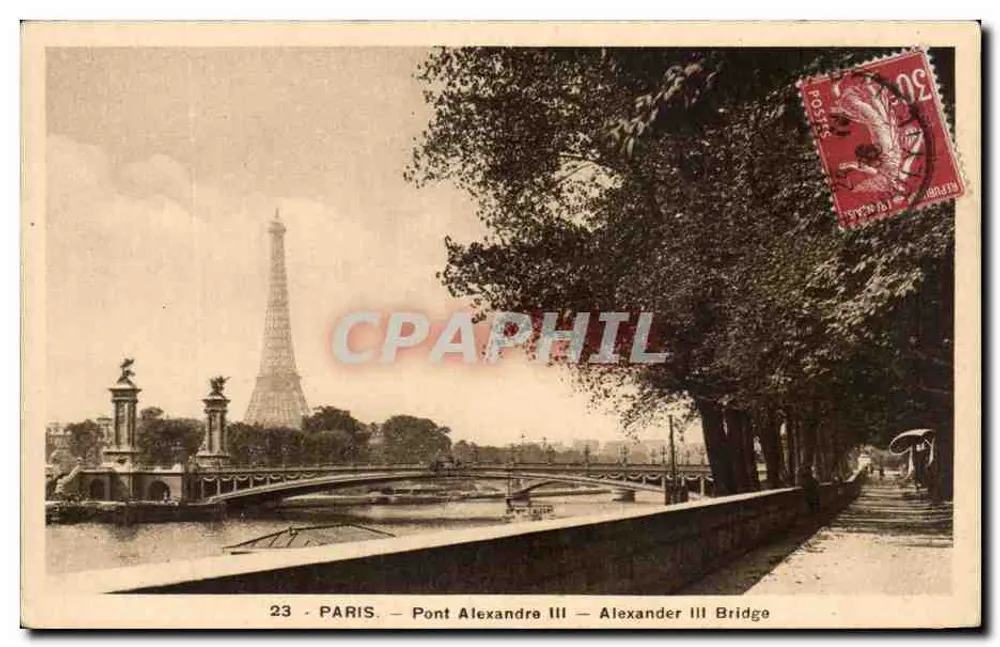 Paris — Pont Alexandre III — Ponte Alexandre III — editor não identificado, n° de série 23 - Frente