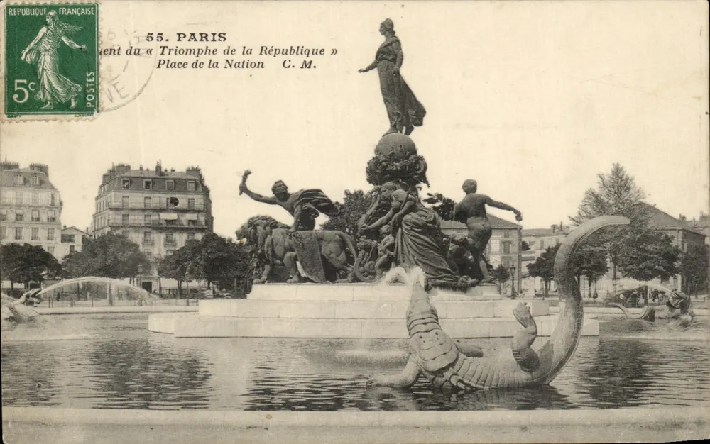 Place de la Nation — Fontaine des « Triomphen der Republik » — C. M. - Vorderseite