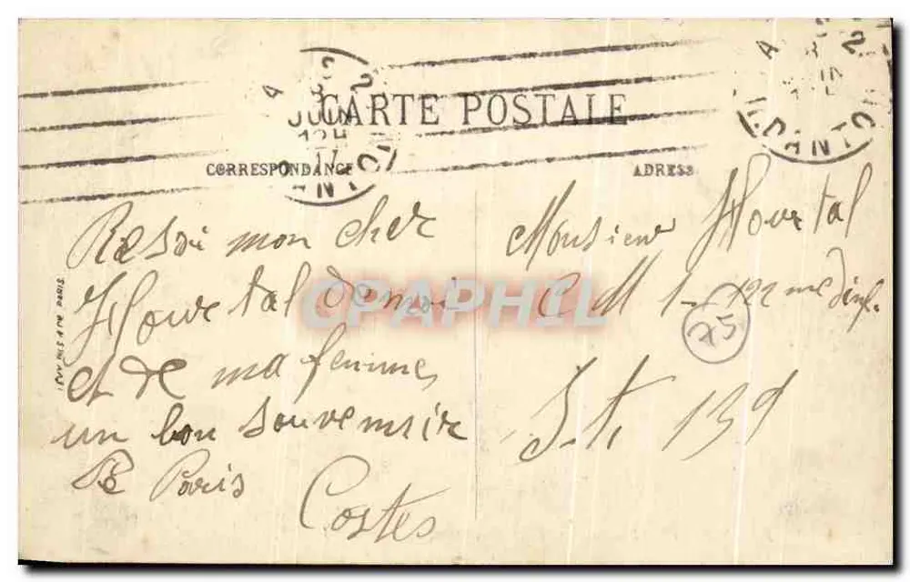 Paris (VIIe) — Panorama em direção aos Invalides e à Torre Eiffel — LL. — n° 1376 - Verso
