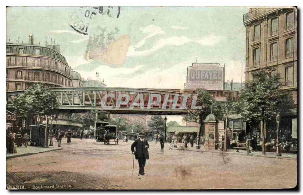 Paris - Boulevard Barbès — passage piétonnier au-dessus de la rue, éditeur AQUA PHOTO, n° 586 - Frente