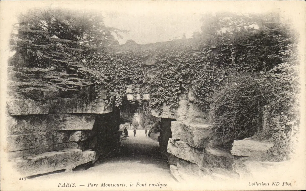 PARIS — Parc Montsouris, o Ponte rustica — Collections ND Phot, n° 217 - Frente