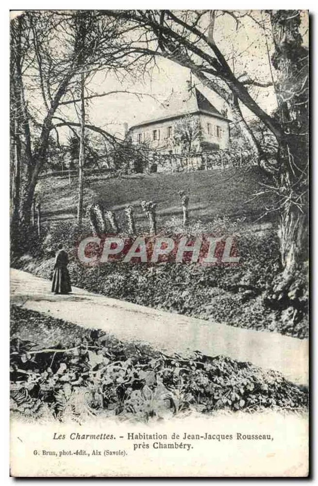Les Charmettes — Wohnhaus von Jean-Jacques Rousseau, nahe Chambéry — G. Brun, Foto-Verleger, Aix (Savoie) - Vorderseite