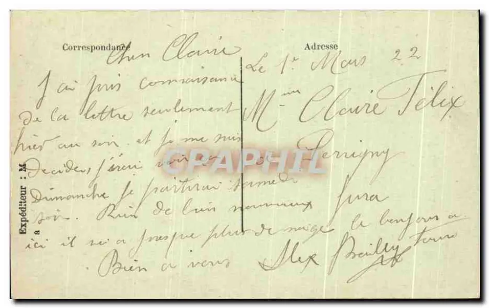 Morbier - Entrada do País — Carta postal n°315 — Cathenoz édit. - Verso