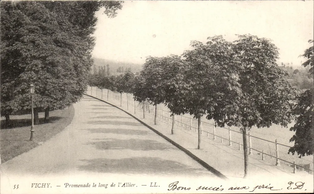 Vichy — Promenade lungo l'Allier — LL. — Buon successo ai prezzi. E.D. - Recto