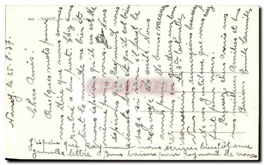Nancy — A Velha Cidade — editor anônimo, n° 205 - Verso