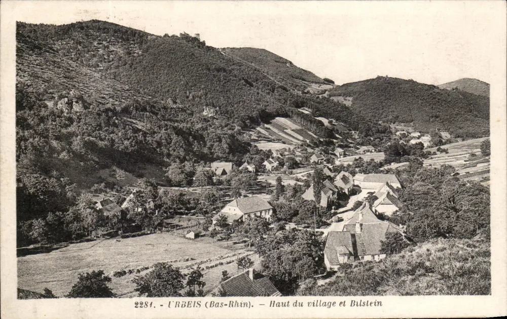 Urbeis (Bajo Rin) — Alto del pueblo y Bilstein — Edición M. Curia, n°2281 - Anverso