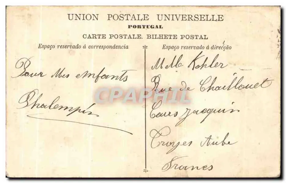 Mulher em traje português — Editor Dyna — n° 1000 - Verso