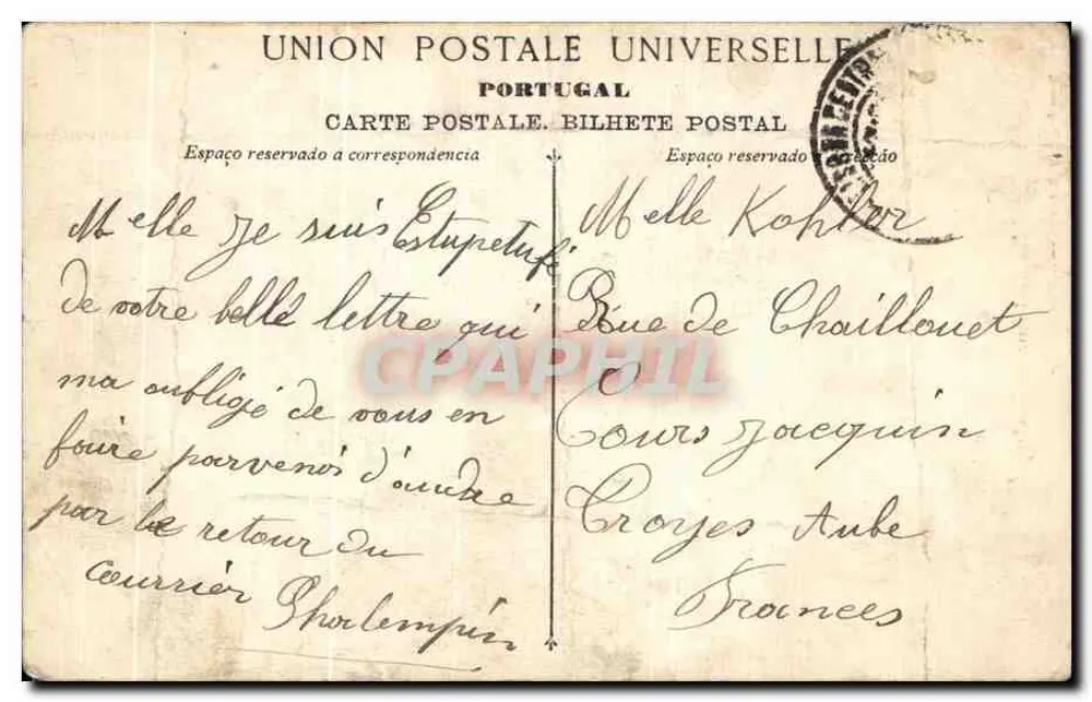 Vrouw in portugees kleding — Uitgave Martins — n° 1015 - Achterkant