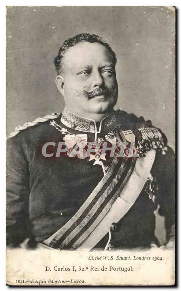D. Carlos I — Portrait en uniforme — Édition Martins — n° 1031 - Frente
