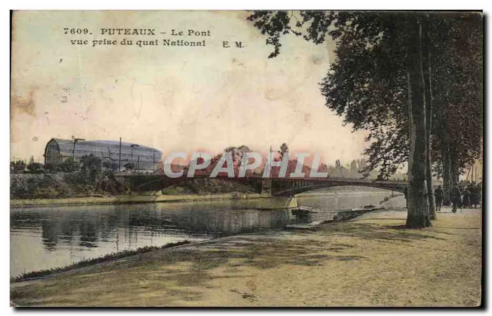 Puteaux — Die Brücke, Aufnahme vom Nationalquai — E.M. n°7609 - Vorderseite