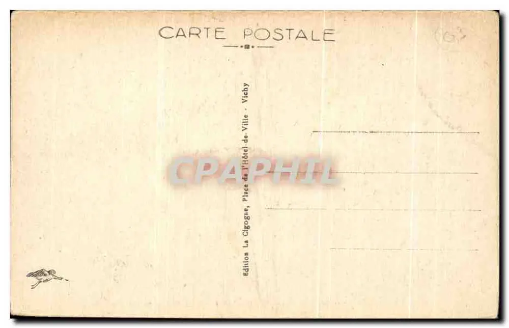 Vichy — Im Alten Park — Überdachte Galerie und Pergolen der Quellen — Verlag La Cigogne, Nr. 354 - Rückseite