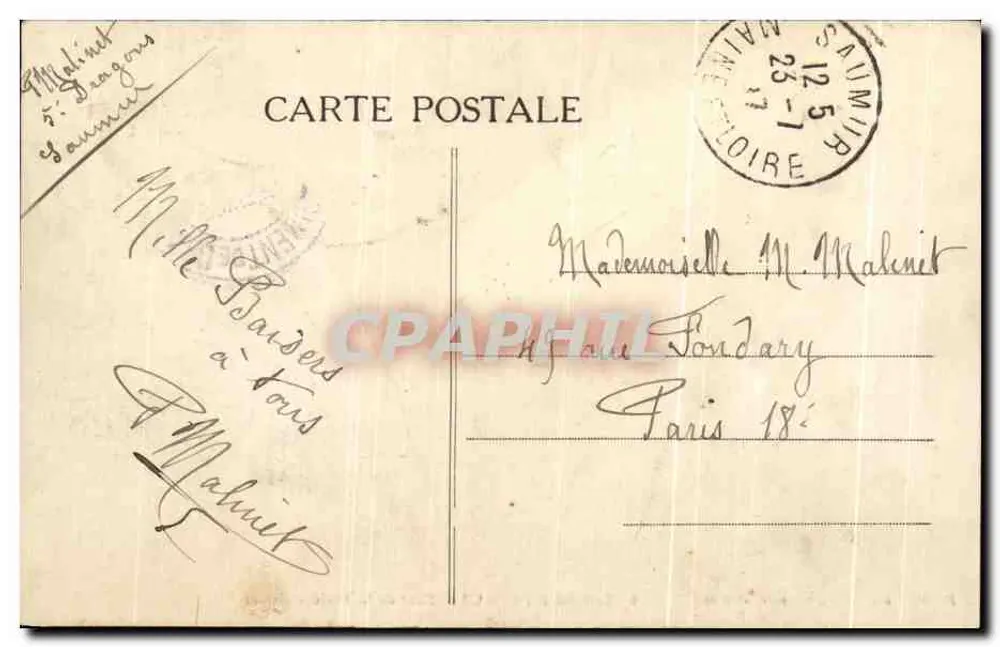 Saumur (M.-et-L.) — Salto do Rio (Breil) — Fr. Voelcker, fotografia, Saumur, depositado - Verso