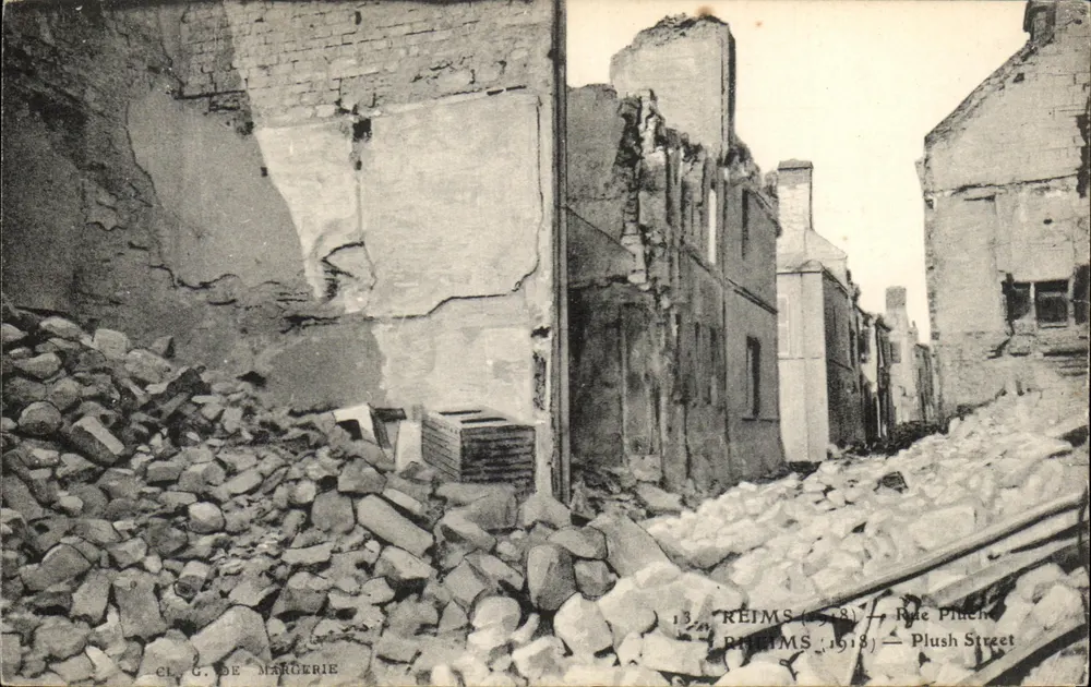 Reims (518) — Rue Pluch (Plush Street) — G. de Margerie - Frente