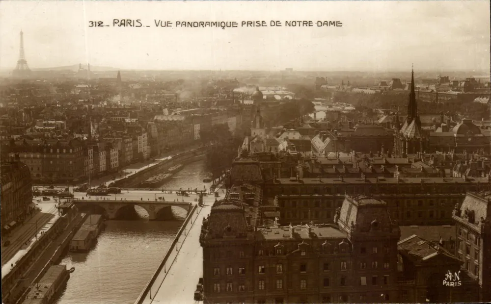 Paris — Panoramablick vom Notre-Dame — A.N. Paris, n° 312 - Vorderseite