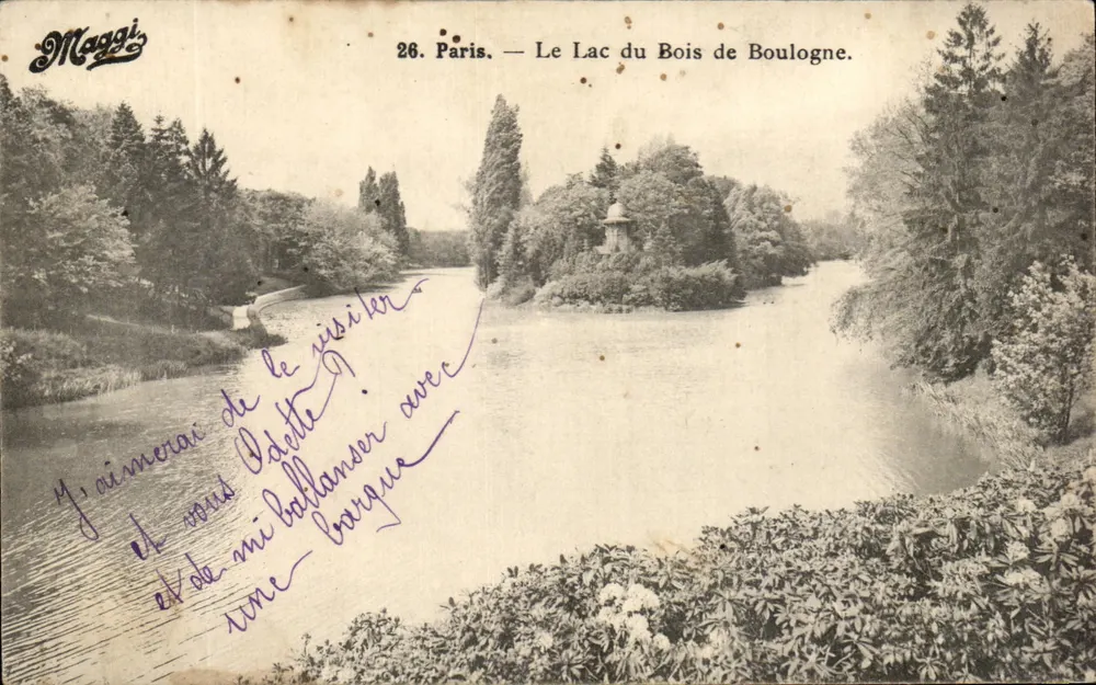 Der See im Bois de Boulogne — Paris — Verlag Maggi, Nr. 26 - Vorderseite