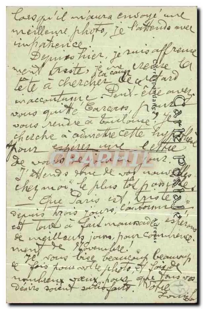 Paris — Blick auf das Palais du Trocadéro aus der Eiffelturm — Verlag B. P. T., Nr. 1050 - Rückseite