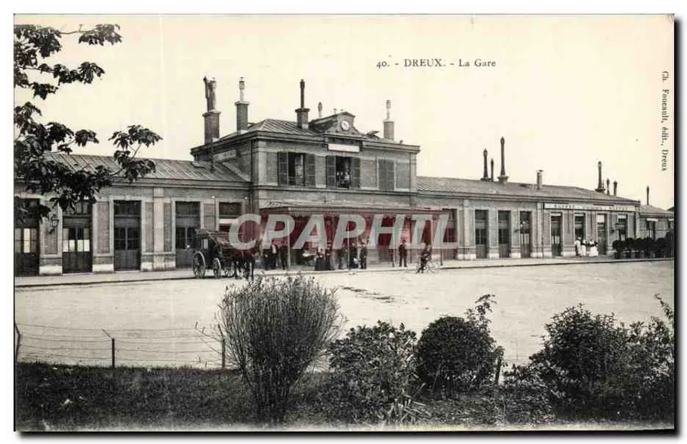 Dreux - Gara — wydawca Ca. Fournail, seria 40 - Awers