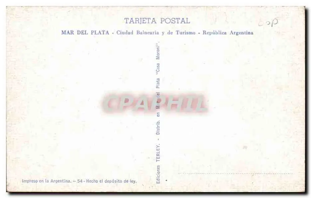 Plaza Colón und Casino — Mar del Plata — Editions Terlev - Rückseite