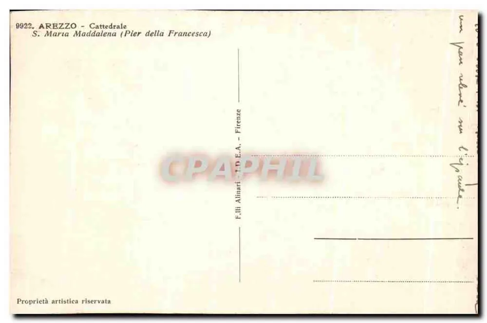 S. Maria Maddalena — Pier della Francesca — F.lli Albani, Firenze - Verso