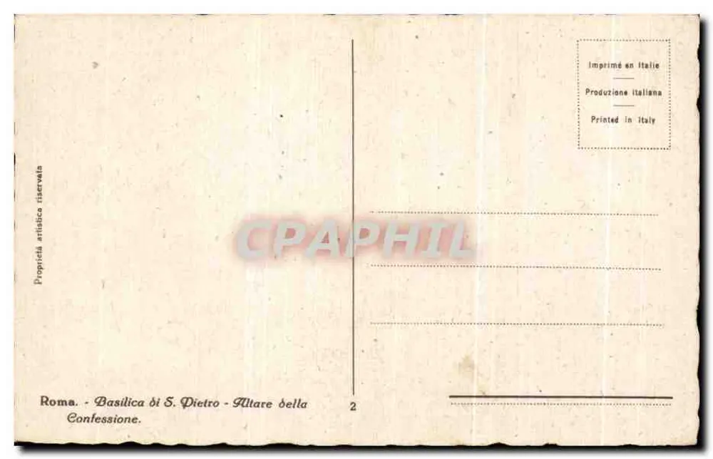 Basilika Saint-Pierre — Altar der Konfession — italienischer Verlag, Nr. 2 - Rückseite