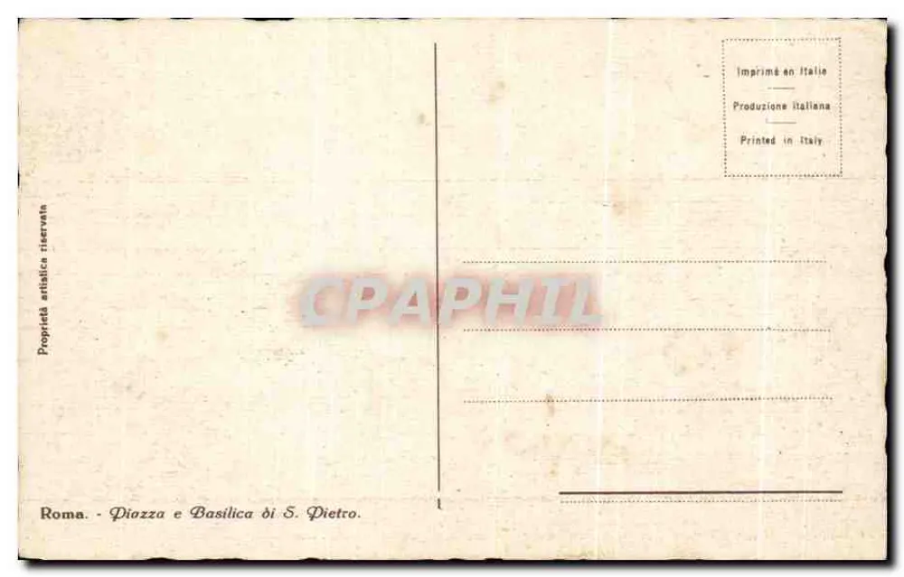 Praça de São Pedro e Basílica de São Pedro — Roma — edição italiana - Verso