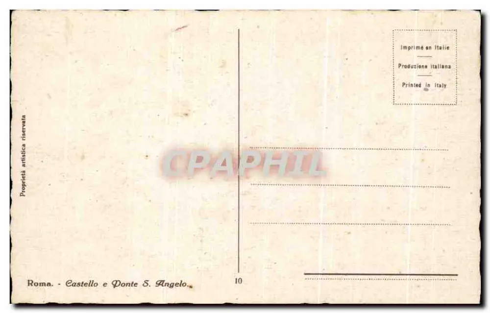 रोमा — कैस्टेलो ई पॉन्टे सैंट एंजेलो — प्रोडूज़िओने इटैलियाना - पीछे