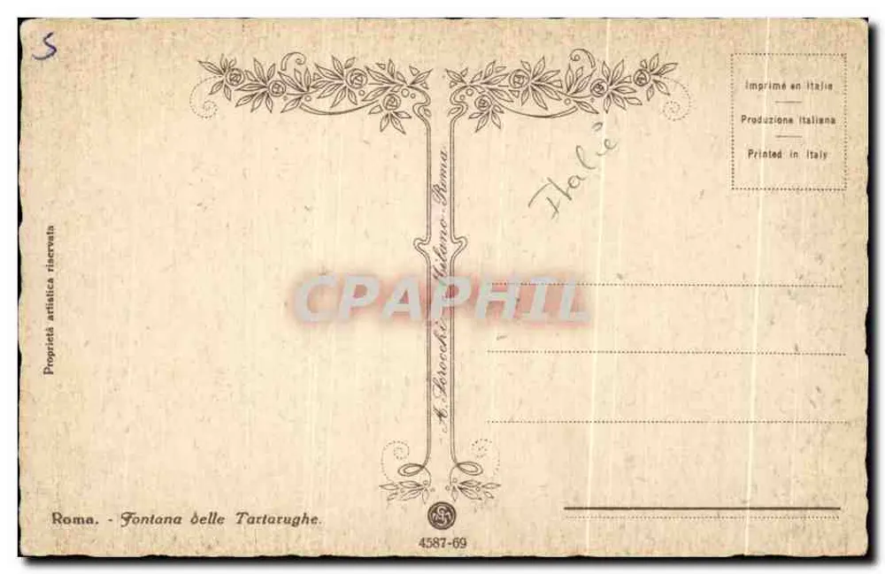 Rom - Fontana delle Tartarughe — A. Brocchi, n° 4587-69 - Rückseite