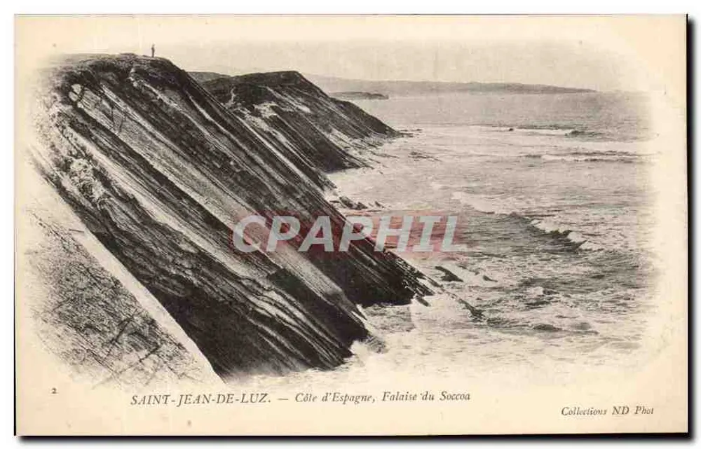 Saint-Jean-de-Luz — Küste Spaniens, Soccoa-Klippe — ND Phot Sammlung - Vorderseite
