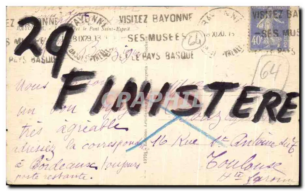 Ponte Saint-Esprit — Bayonne — editor Ramuntine - Verso
