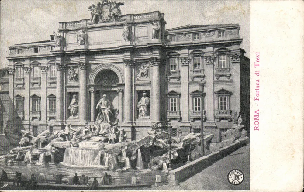 Fontana di Trevi — Roma — editore AEROCOLO JERMO - Recto