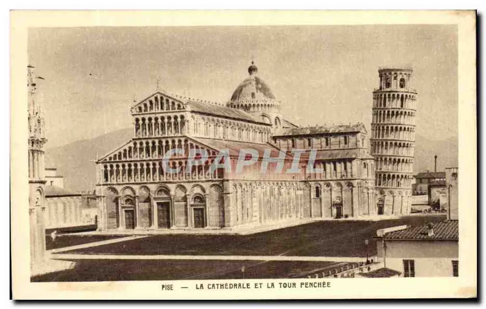 Pisa — Die Kathedrale und die schiefen Turm — Braun & Cie, Paris - Vorderseite