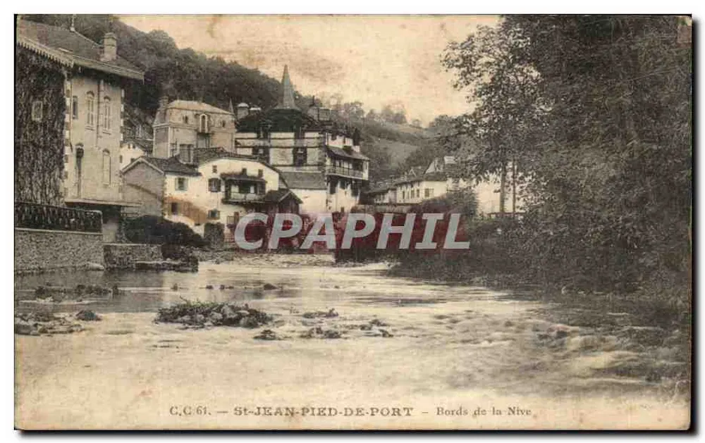 St-Jean-Pied-de-Port — Ufer der Nive — Carriche, Verlag in Pau - Vorderseite