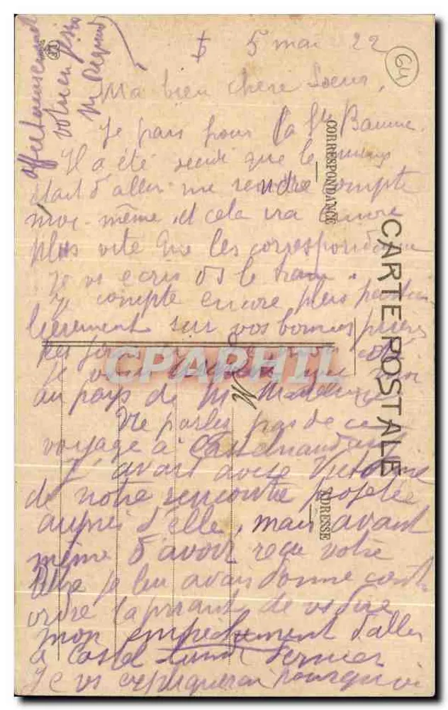 Eaux-Bonnes - Interior de la iglesia — Basses-Pyrénées, editor no identificado, n° 168 - Reverso