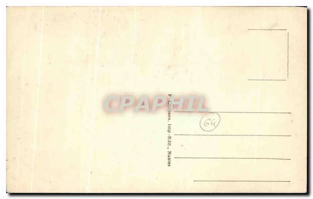 Batz (Loire-Inf) — Merkwürdiger Felsen nahe den Grottes des Jumelles — 12. Meile — Verlag F. Clippénu, Nantes - Rückseite
