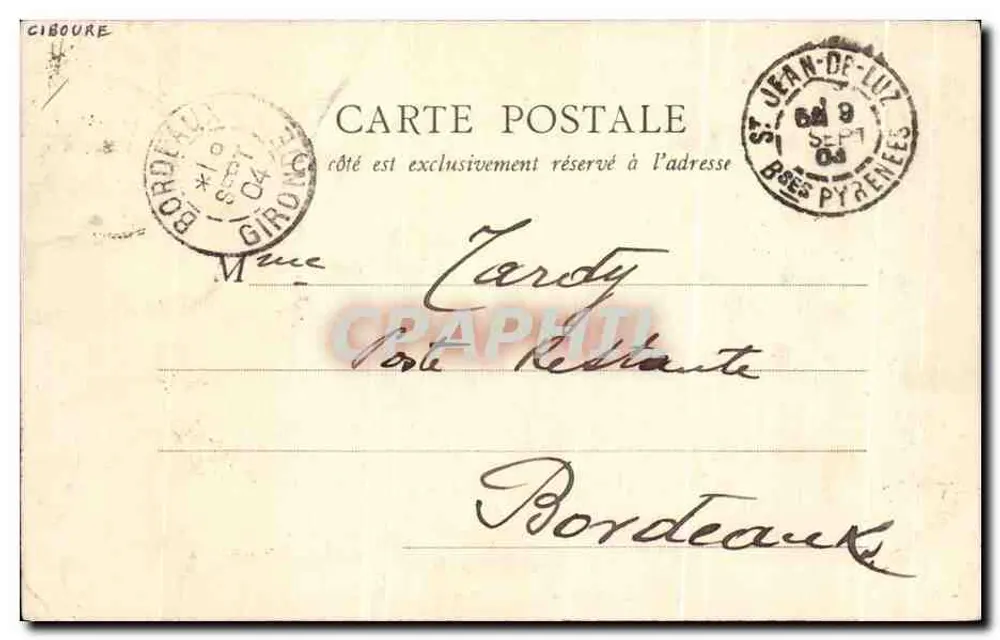 Saint-Jean-de-Luz — Rochers du Fort Soccoa — B. J. C., Paris - Rückseite