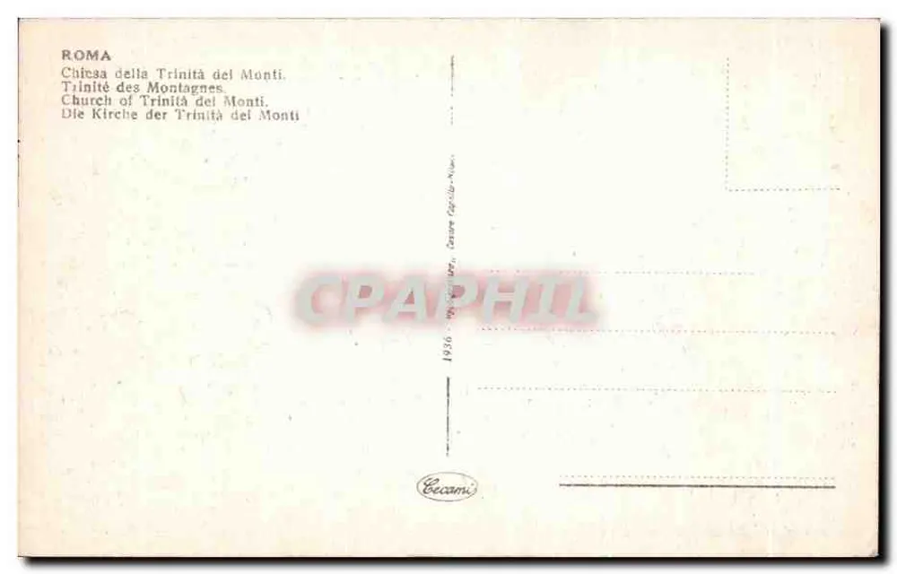 Rome — Piazza Trinità dei Monti mit Treppen und Brunnen — Cecamai - Rückseite