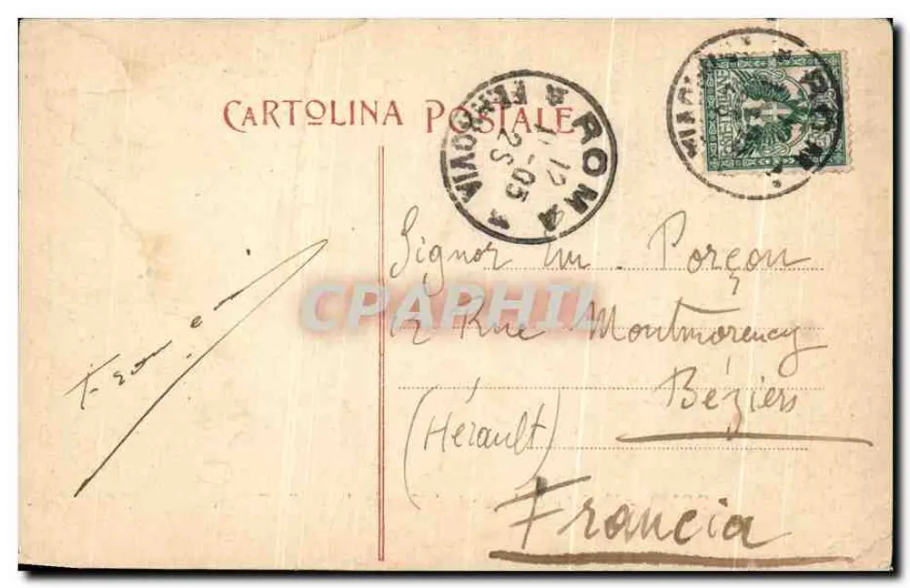 Roma — Veduta della città dalla cupola di S. Pietro. Éditeur : Cartolina Postale. - Rückseite