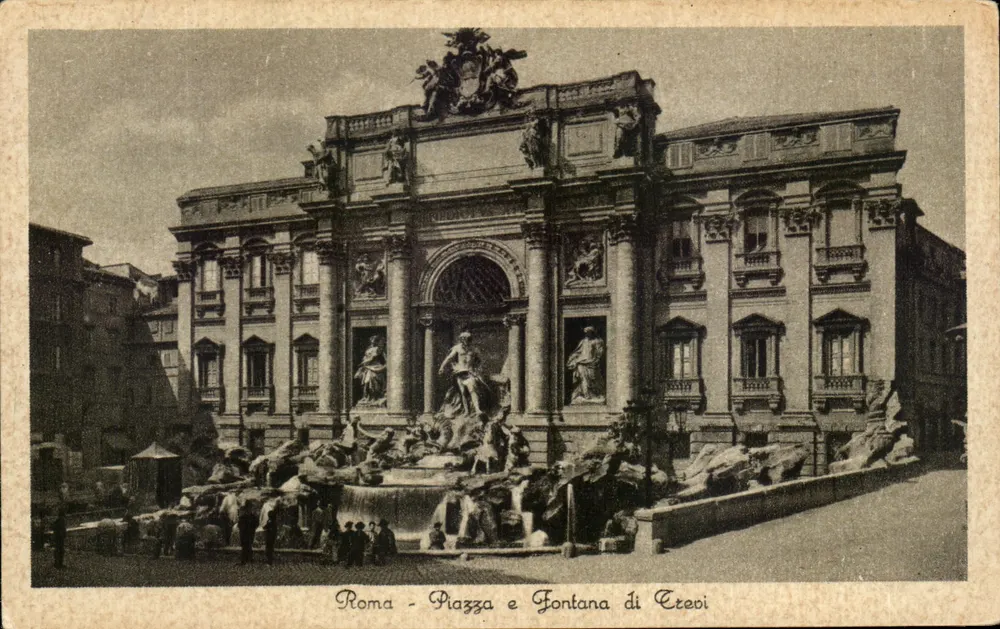 Roma - Piazza e Fontana di Trevi — Éd. E.V.R. Roma - Frente