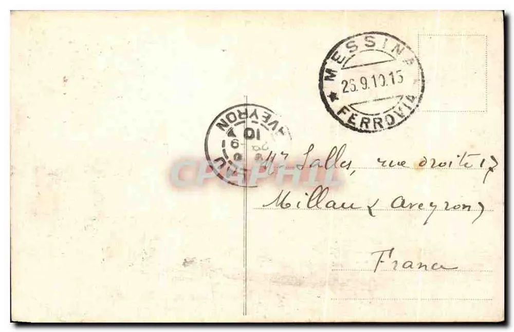 Ruinen von Messina - Via Settembre in Richtung Bahnhof - Verlag unbekannt, Seriennummer 5599 - Rückseite