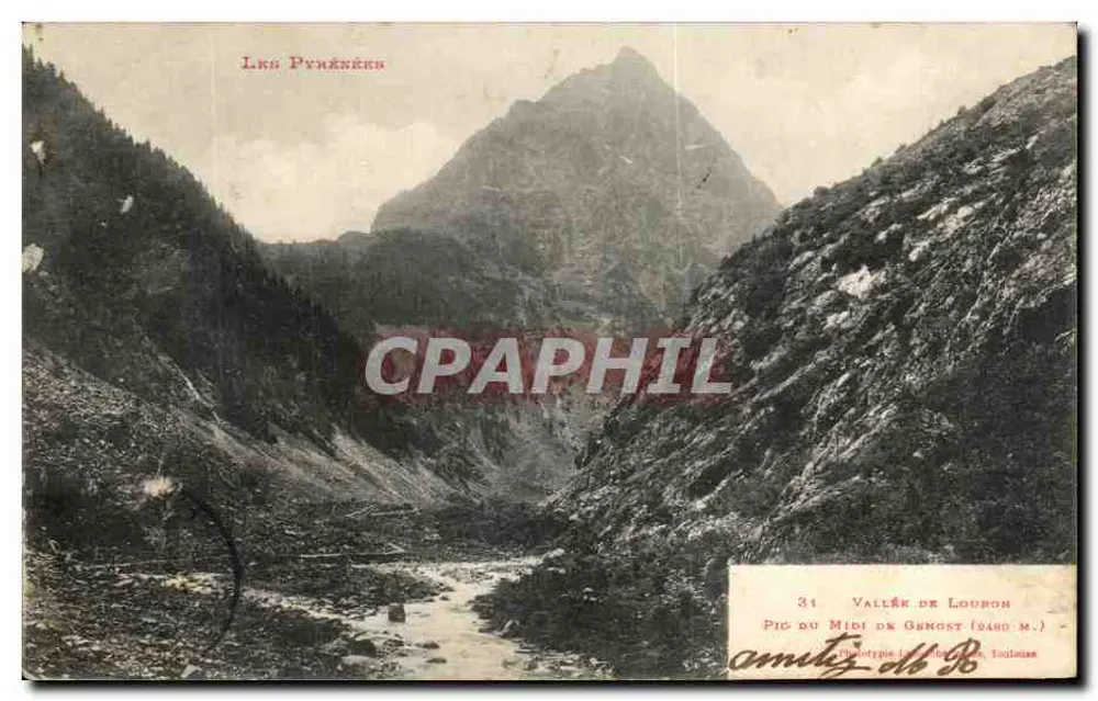 Pig du Midi de Genost (2480 m.) — Valei de Loubron — Fototipia Loubat & Cie, Toulouse - Frente
