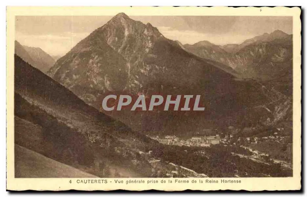 Cauterets - Allgemeine Ansicht vom Forme de la Reine Hortense — Edition H. Bux, Cauterets, Nr. 4 - Vorderseite