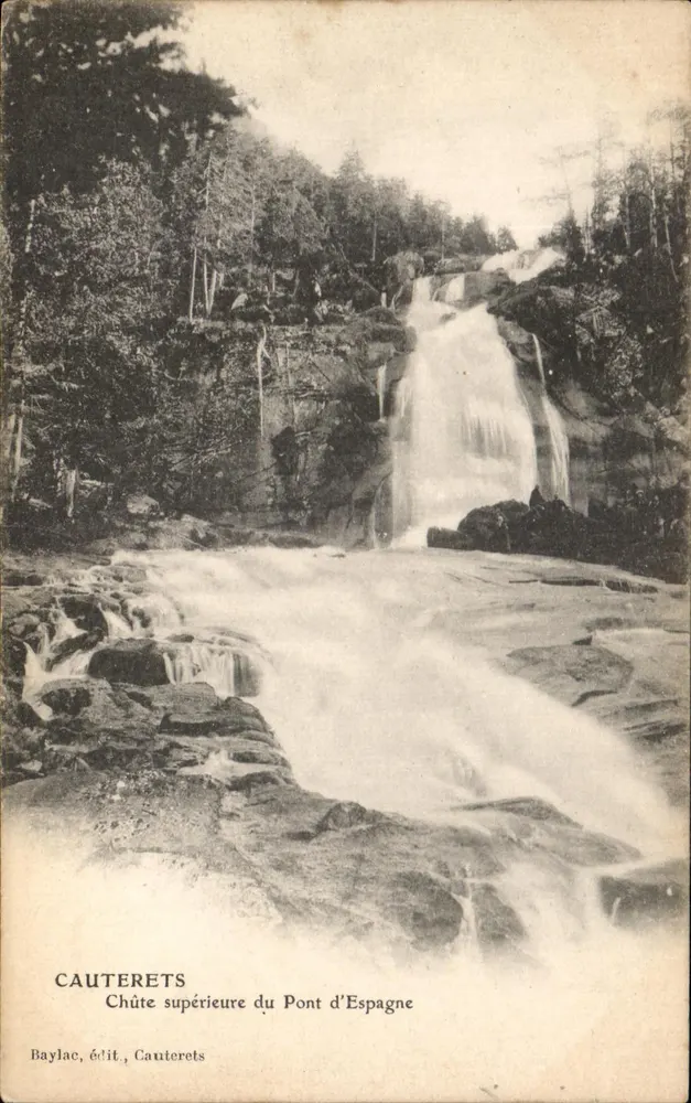 Cauterets — Obere Wasserfallstelle des Pont d'Espagne — Baylac, Verlag, Cauterets - Vorderseite