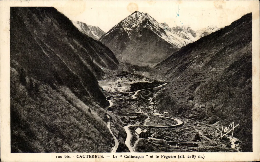 Cauterets — O «Colimaçon» e o Péguère (alt. 2187 m.) — Edição Photo Quibault - Frente
