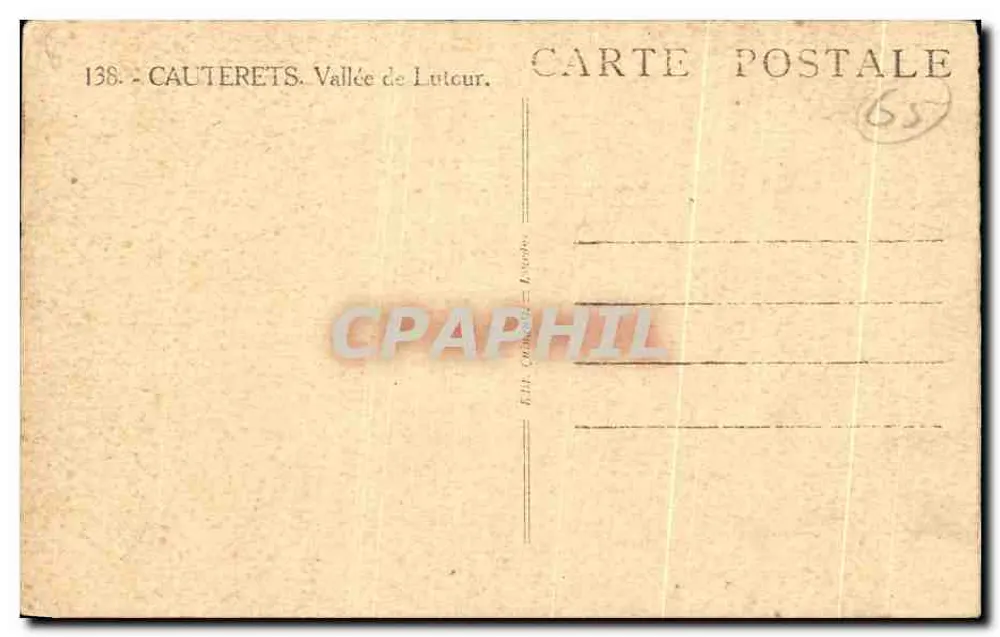 Cauterets - Vale de Lutour — Édit. Cauterets-Lucode, n°138 - Verso