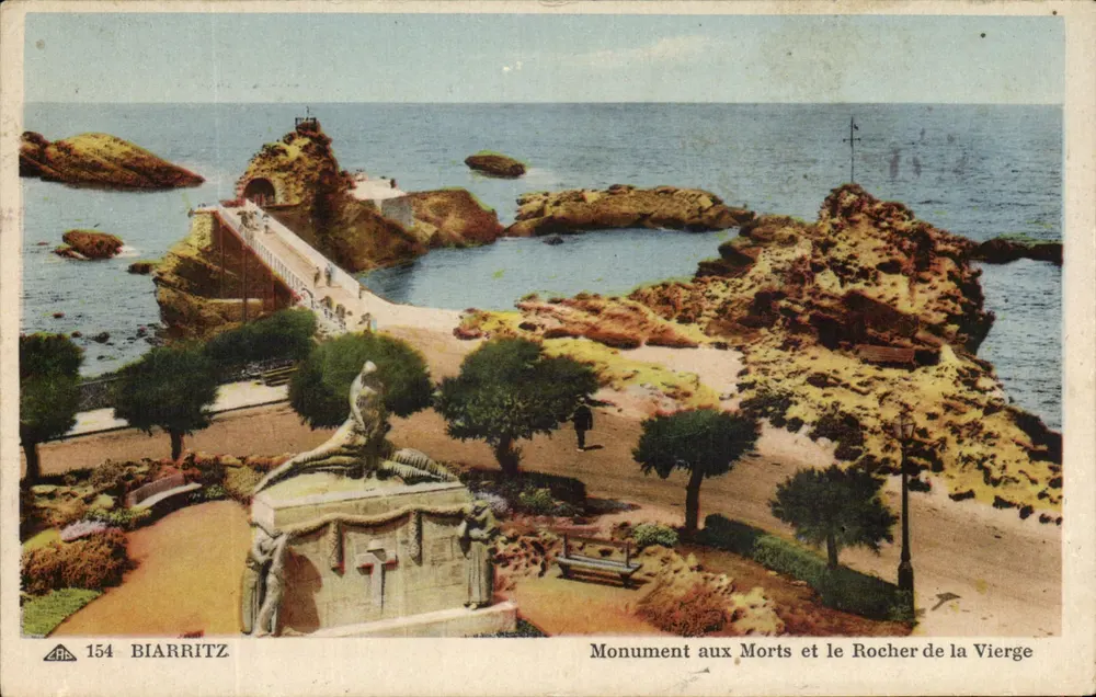 Biarritz — Monument aux Morts und Rocher de la Vierge — DES ARTS PHOTOGRAPHIQUES, STRASBOURG, n°154 - Vorderseite