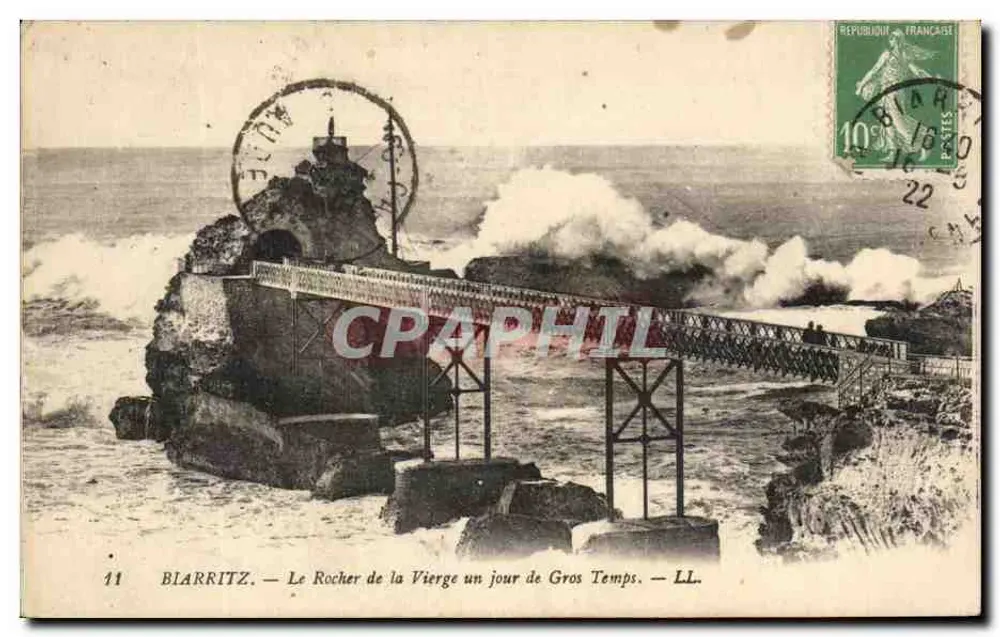 Biarritz — Der Felsen der Jungfrau an einem Tag mit schwerem Wetter — LL. - Vorderseite