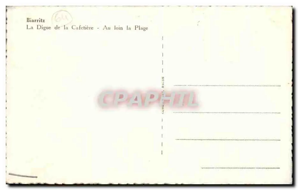 Biarritz — Die Digue de la Cafetière — Im Hintergrund die Strände — Verlag Cumbel & Bacon - Rückseite